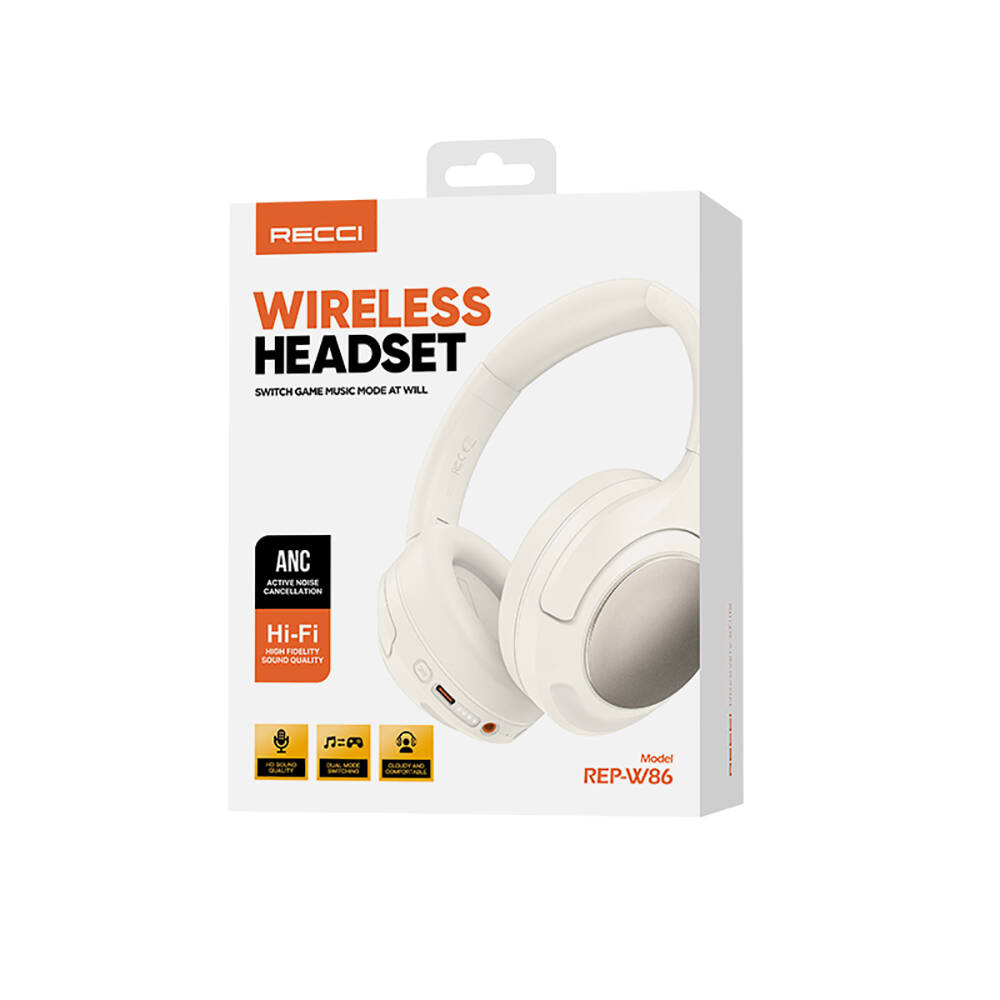 Recci REP-W86 ANC Özellikli Hi-Fi Ses Kaliteli Kulak Üstü Bluetooth v.5.3 Kulaklık - 11