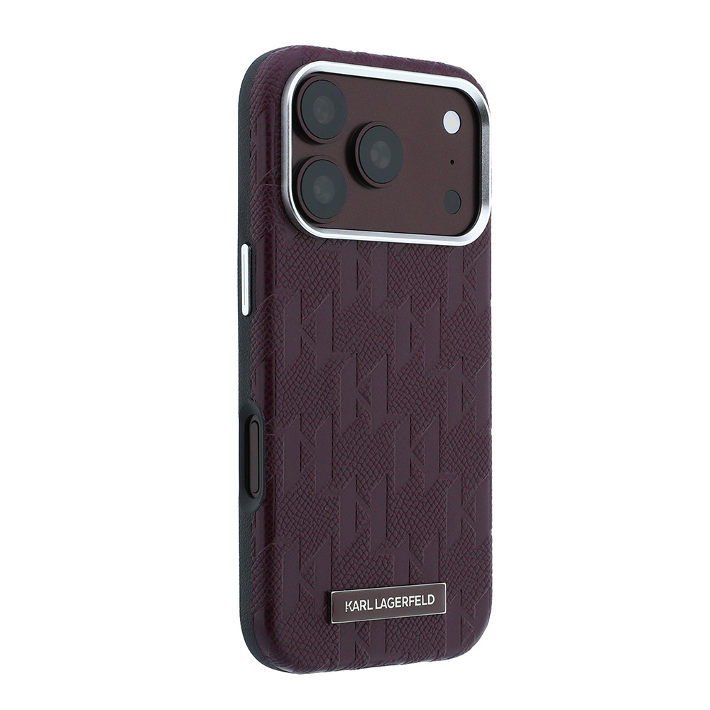 Apple iPhone 18 Pro Kılıf Karl Lagerfeld Orjinal Lisanslı M-safe Şarj Özellikli KL Yazılı Hot Stamp Kapak - 3