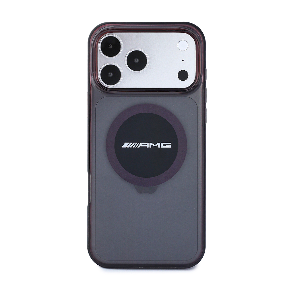 Apple iPhone 18 Pro Max Kılıf AMG Orjinal Lisanslı M-safe Şarj Özellikli Transparan IML Baskı Logolu Bicolor Block Kapak - 2