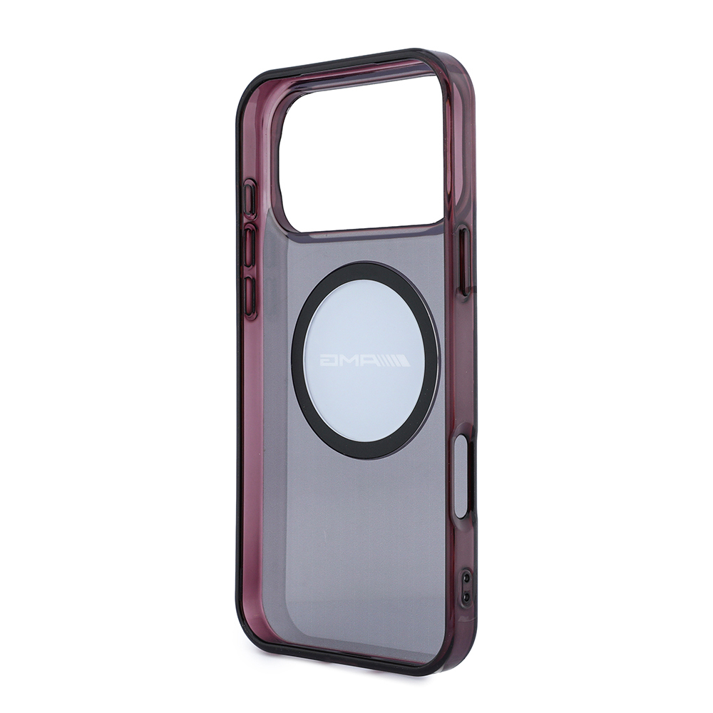 Apple iPhone 18 Pro Max Kılıf AMG Orjinal Lisanslı M-safe Şarj Özellikli Transparan IML Baskı Logolu Bicolor Block Kapak - 6