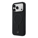 Apple iPhone 18 Pro Kılıf Mercedes Benz Orjinal Lisanslı M-safe Şarj Özellikli Metal Yıldız Logolu Kabartmalı Deri Kapak - 1