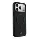 Apple iPhone 18 Pro Kılıf Mercedes Benz Orjinal Lisanslı M-safe Şarj Özellikli Metal Yıldız Logolu Kabartmalı Deri Kapak - 3