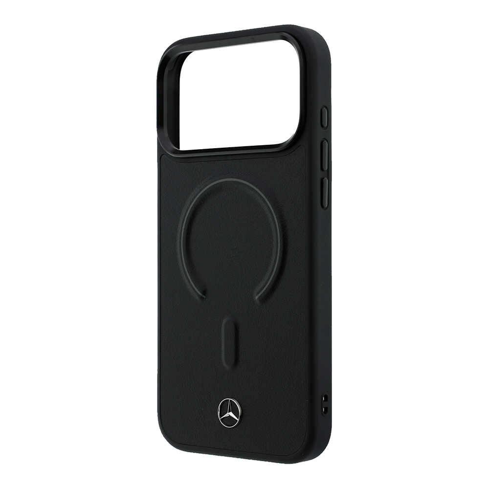 Apple iPhone 18 Pro Max Kılıf Mercedes Benz Orjinal Lisanslı M-safe Şarj Özellikli Metal Yıldız Logolu Kabartmalı Deri Kapak - 5