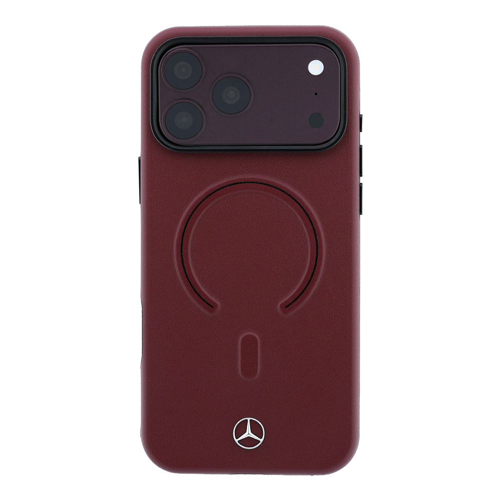 Apple iPhone 18 Pro Max Kılıf Mercedes Benz Orjinal Lisanslı M-safe Şarj Özellikli Metal Yıldız Logolu Kabartmalı Deri Kapak - 2