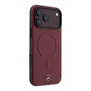 Apple iPhone 18 Pro Max Kılıf Mercedes Benz Orjinal Lisanslı M-safe Şarj Özellikli Metal Yıldız Logolu Kabartmalı Deri Kapak - 3