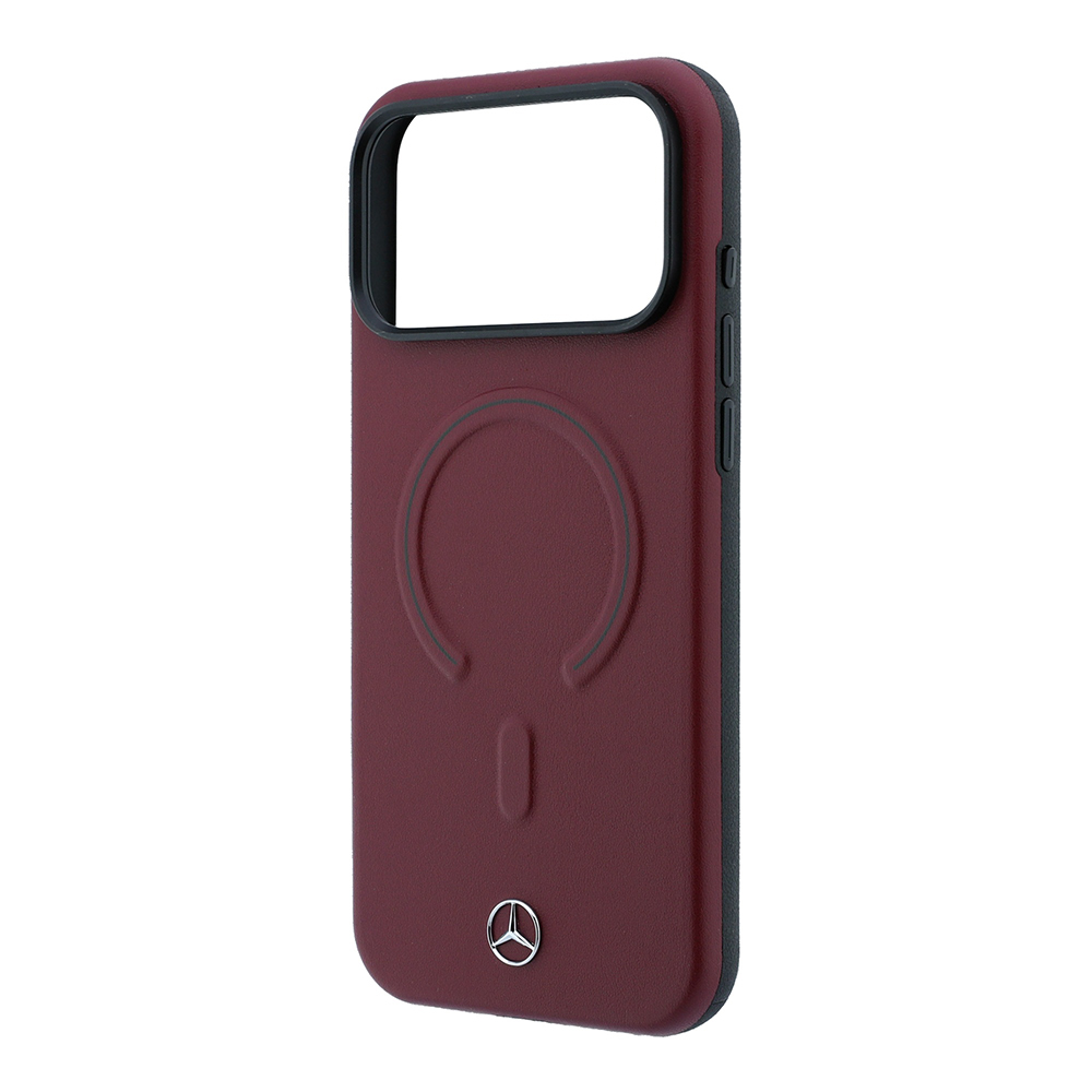 Apple iPhone 18 Pro Max Kılıf Mercedes Benz Orjinal Lisanslı M-safe Şarj Özellikli Metal Yıldız Logolu Kabartmalı Deri Kapak - 5