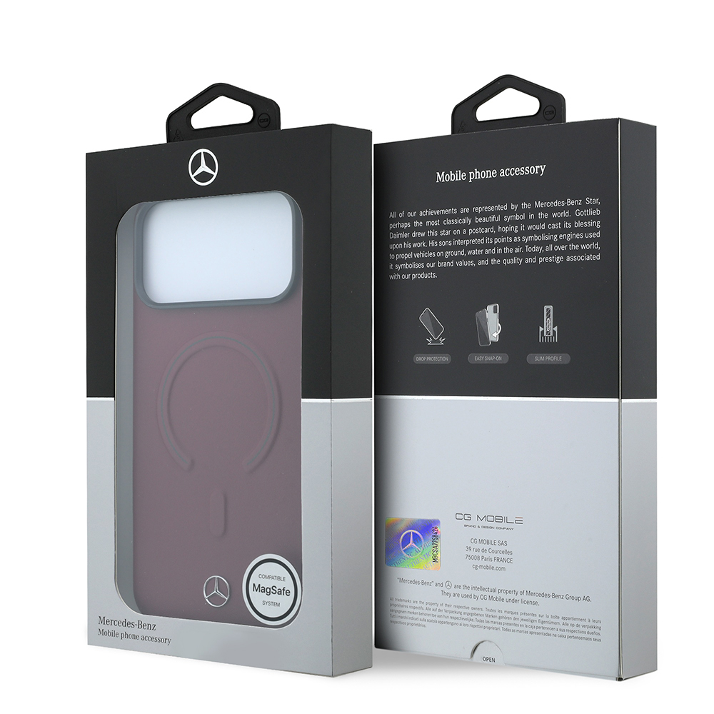 Apple iPhone 18 Pro Max Kılıf Mercedes Benz Orjinal Lisanslı M-safe Şarj Özellikli Metal Yıldız Logolu Kabartmalı Deri Kapak - 7