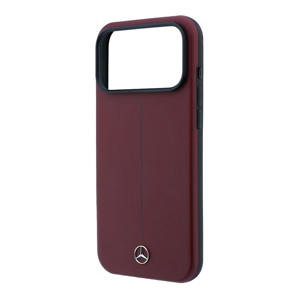 Apple iPhone 18 Pro Max Kılıf Mercedes Benz Orjinal Lisanslı M-safe Şarj Özellikli Metal Yıldız Logolu Çizgili Deri Kapak - 5
