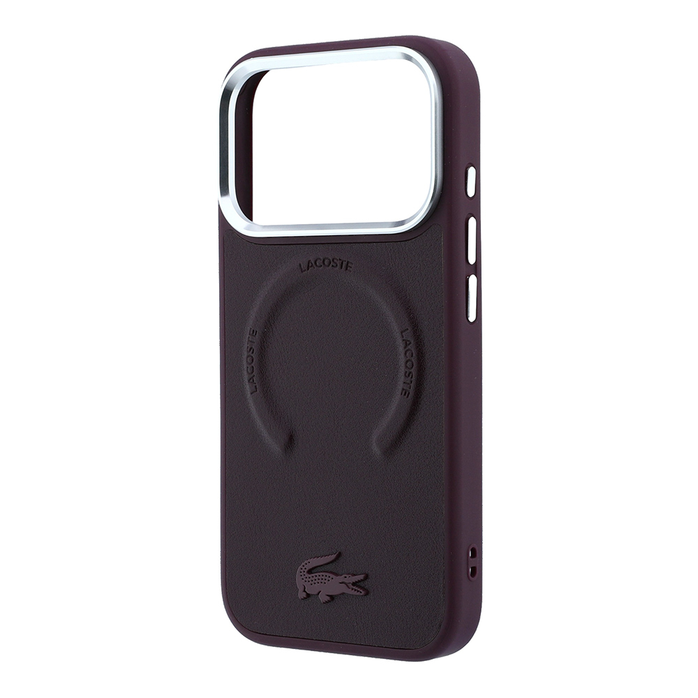 Apple iPhone 18 Pro Kılıf Lacoste Orjinal Lisanslı M-safe Şarj Özellikli Lenglen Icon Metal Logolu Kapak - 5