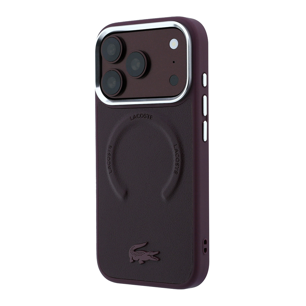 Apple iPhone 18 Pro Max Kılıf Lacoste Orjinal Lisanslı M-safe Şarj Özellikli Lenglen Icon Metal Logolu Kapak - 1