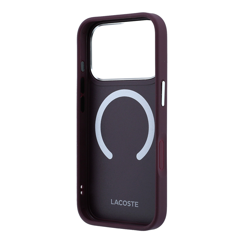 Apple iPhone 18 Pro Max Kılıf Lacoste Orjinal Lisanslı M-safe Şarj Özellikli Lenglen Icon Metal Logolu Kapak - 6