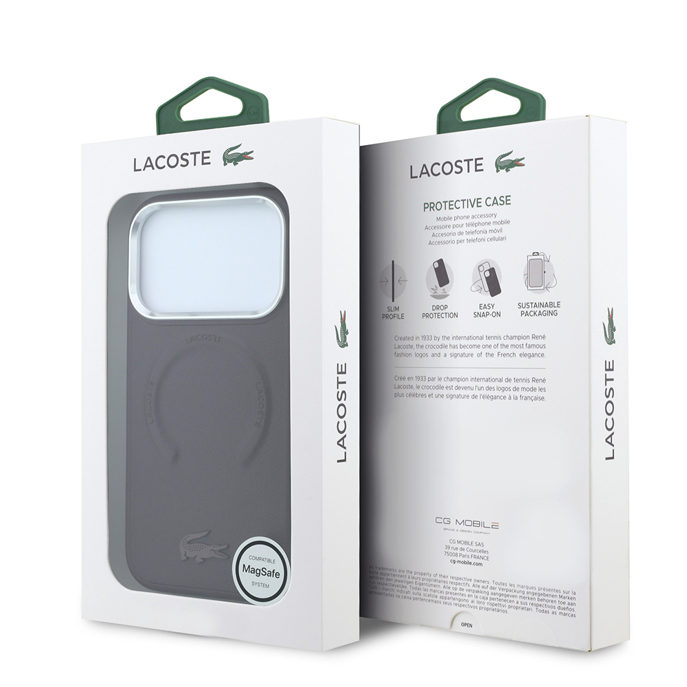 Apple iPhone 18 Pro Max Kılıf Lacoste Orjinal Lisanslı M-safe Şarj Özellikli Lenglen Icon Metal Logolu Kapak - 7