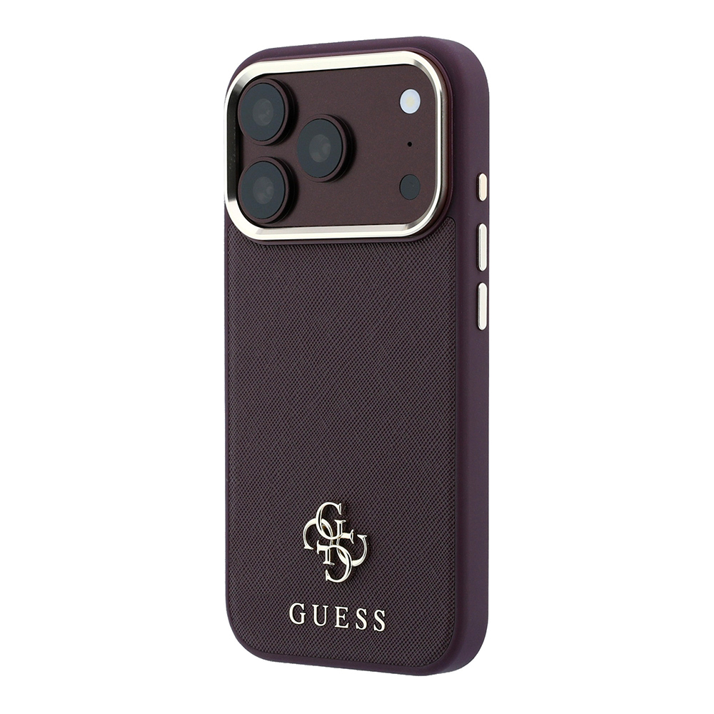Apple iPhone 18 Pro Kılıf Guess Orjinal Lisanslı M-safe Şarj Özellikli Klasik Yazı ve 4G Logolu PU Deri Saffiano Kapak - 1