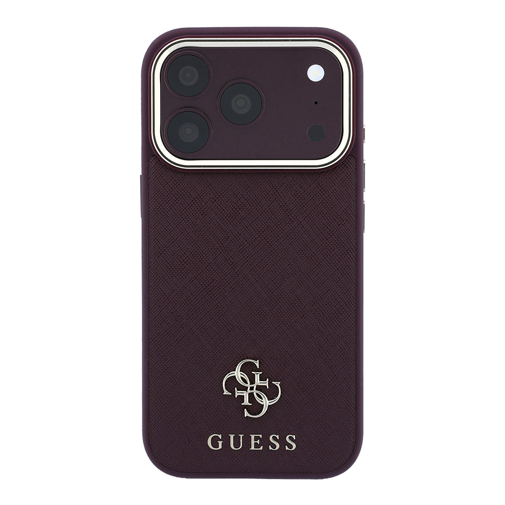 Apple iPhone 18 Pro Kılıf Guess Orjinal Lisanslı M-safe Şarj Özellikli Klasik Yazı ve 4G Logolu PU Deri Saffiano Kapak - 2