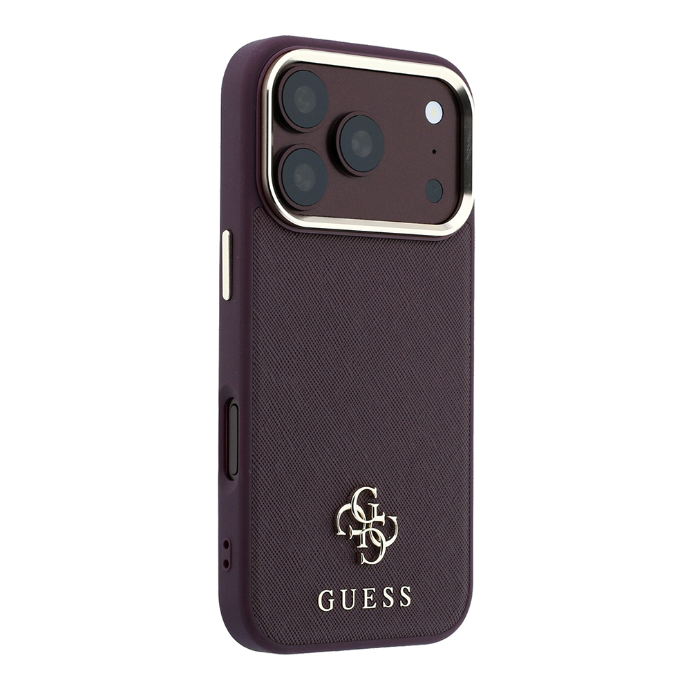 Apple iPhone 18 Pro Kılıf Guess Orjinal Lisanslı M-safe Şarj Özellikli Klasik Yazı ve 4G Logolu PU Deri Saffiano Kapak - 3