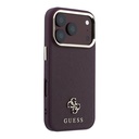 Apple iPhone 18 Pro Kılıf Guess Orjinal Lisanslı M-safe Şarj Özellikli Klasik Yazı ve 4G Logolu PU Deri Saffiano Kapak - 3