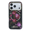 Apple iPhone 18 Pro Kılıf Guess Orjinal Lisanslı M-safe Şarj Özellikli Gül Desenli Simli Yazı Logolu Kapak - 2