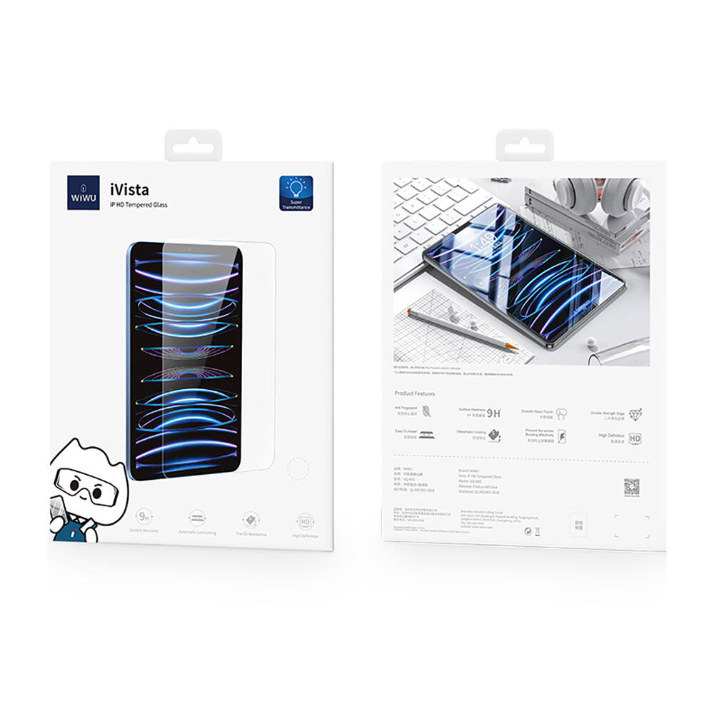 Apple iPad Pro 13 2024 Uyumlu Wiwu Wi-GQ003 iVista Serisi Oleofobik HD Temperli Cam Ekran Koruyucu - 8