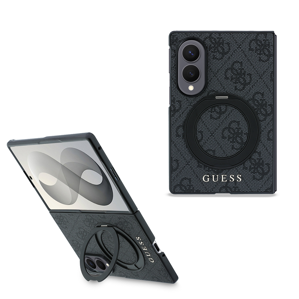 Galaxy Z Fold 8 Kılıf Guess Orjinal Lisanslı M-safe Şarj Özellikli 360 Derece Dönebilen Standlı PU Metal Logolu Kapak - 1
