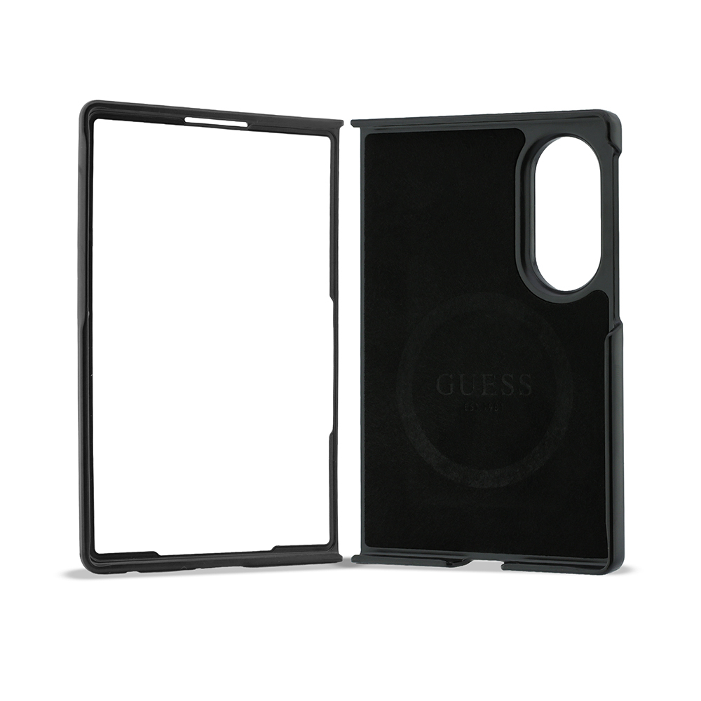 Galaxy Z Fold 8 Kılıf Guess Orjinal Lisanslı M-safe Şarj Özellikli 360 Derece Dönebilen Standlı PU Metal Logolu Kapak - 6