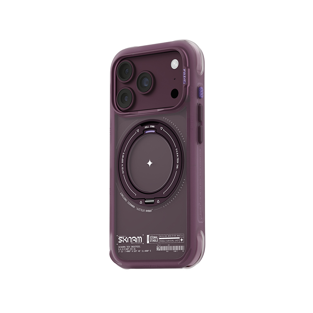Apple iPhone 18 Pro Kılıf M-Safe Şarj Özellikli Airbag Tasarımlı Standlı Skinarma Atlas Kapak - 3