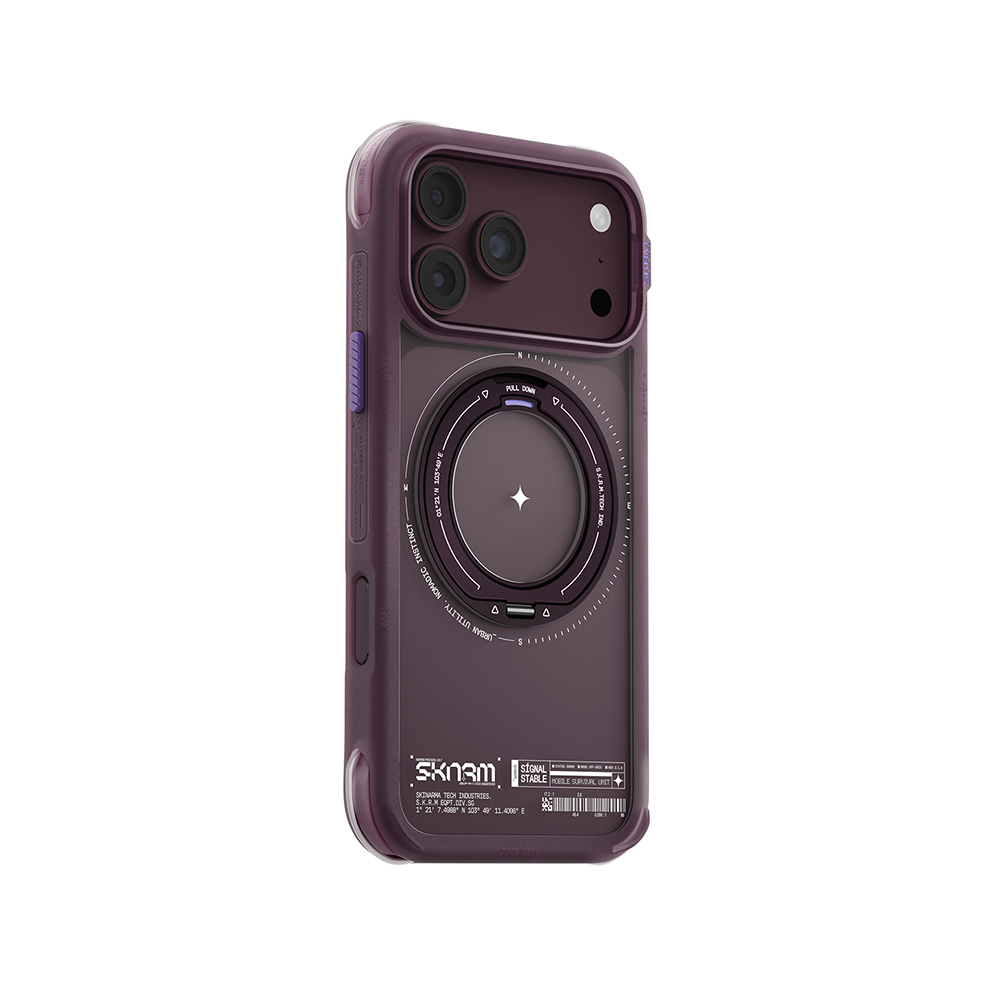 Apple iPhone 18 Pro Kılıf M-Safe Şarj Özellikli Airbag Tasarımlı Standlı Skinarma Atlas Kapak - 6