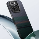 Apple iPhone 16 Pro Kılıf Magsafe Şarj Özellikli Karbon Fiber Tasarımlı Benks Aurora ArmorAir Kevlar Kapak - 7