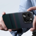 Apple iPhone 16 Pro Kılıf Magsafe Şarj Özellikli Karbon Fiber Tasarımlı Benks Aurora ArmorAir Kevlar Kapak - 8