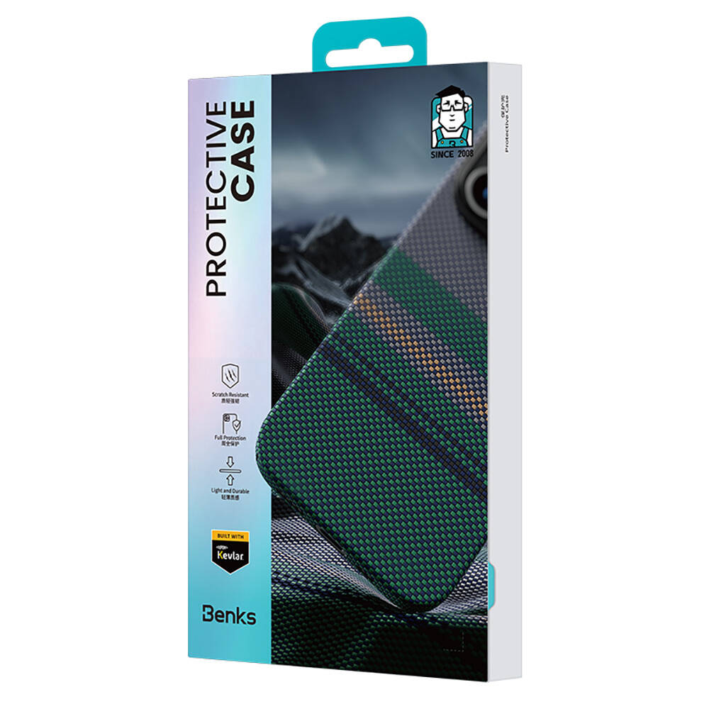 Apple iPhone 16 Pro Kılıf Magsafe Şarj Özellikli Karbon Fiber Tasarımlı Benks Aurora ArmorAir Kevlar Kapak - 13