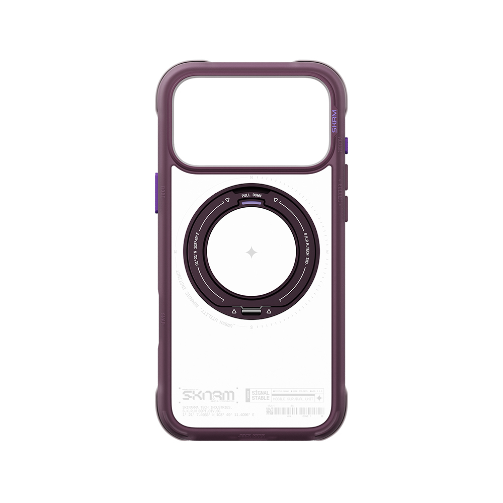 Apple iPhone 18 Pro Max Kılıf M-Safe Şarj Özellikli Airbag Tasarımlı Standlı Skinarma Atlas Kapak - 9