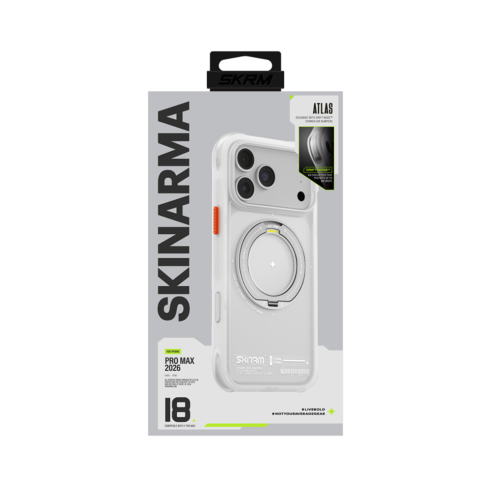 Apple iPhone 18 Pro Max Kılıf M-Safe Şarj Özellikli Airbag Tasarımlı Standlı Skinarma Atlas Kapak - 5