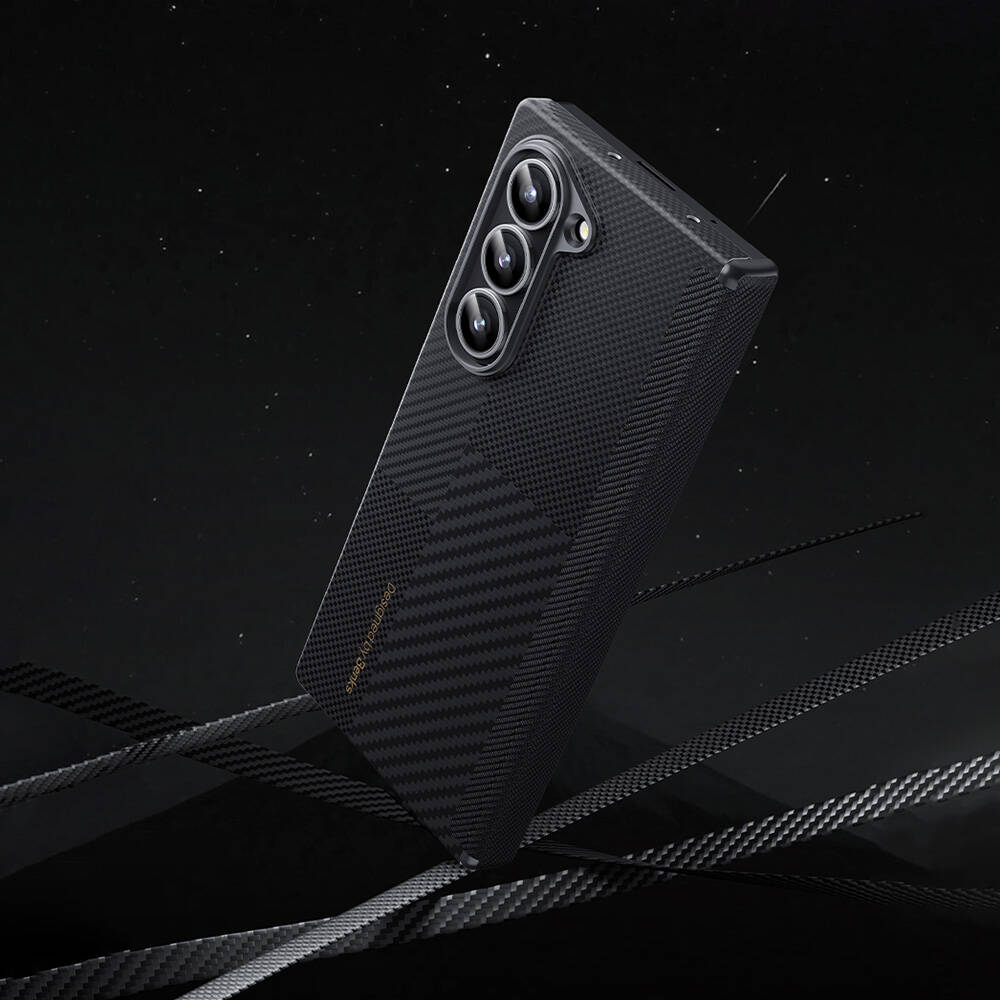 Samsung Galaxy Z Fold 6 Uyumlu Kılıf Magsafe Şarj Özellikli Karbon Fiber Benks Montage ArmorAir Kevlar Kapak - 1