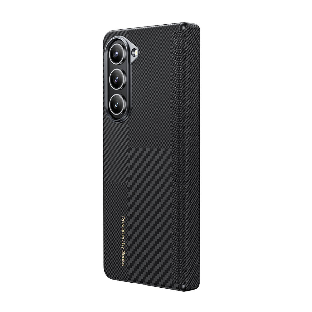 Samsung Galaxy Z Fold 6 Uyumlu Kılıf Magsafe Şarj Özellikli Karbon Fiber Benks Montage ArmorAir Kevlar Kapak - 8