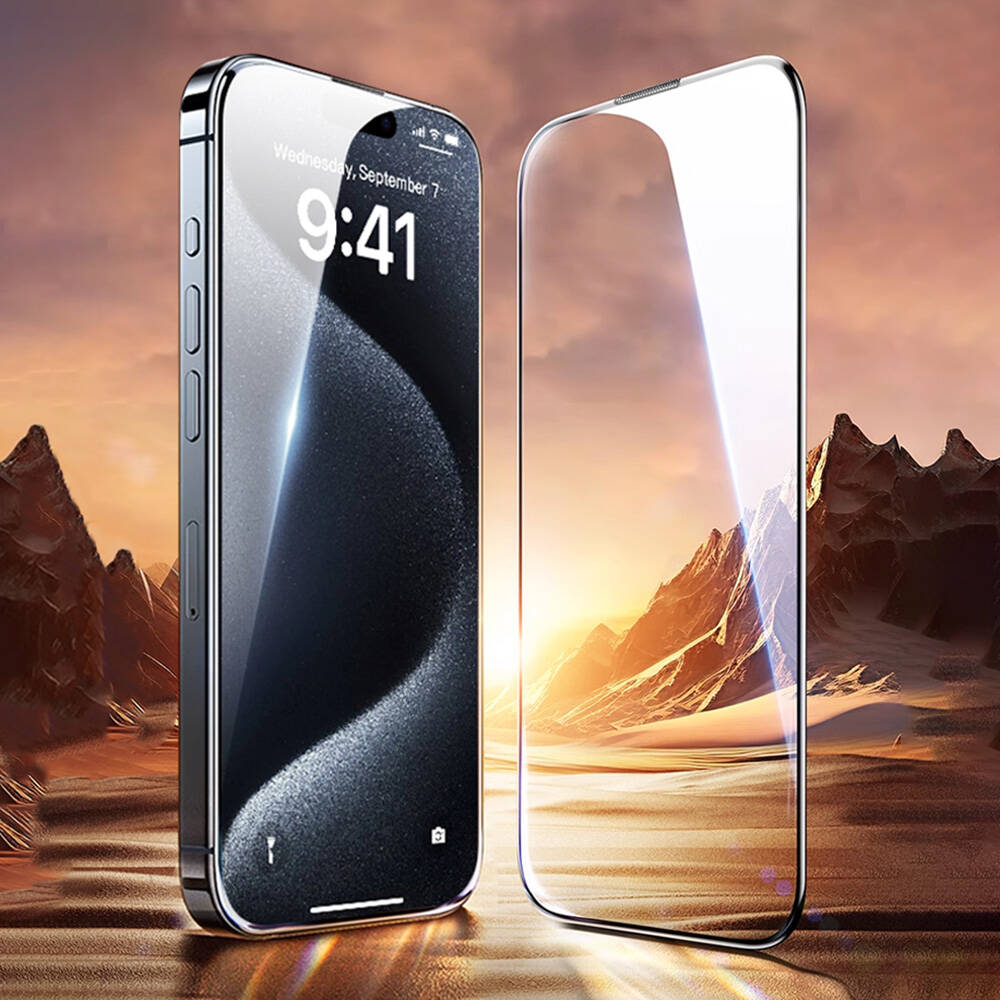 Apple iPhone 16 Pro Wiwu GT-008 Polimer Oleofobik Kaplama Şeffaf Pürüzsüz Temperli Cam Ekran Koruyucu 10'lu Paket - 3
