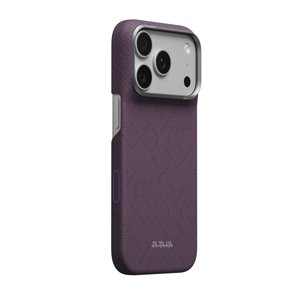 Apple iPhone 18 Pro Max Kılıf M-safe Şarj Özellikli Aramid Karbon Fiber Pitaka Weaving Serisi Kapak - 1