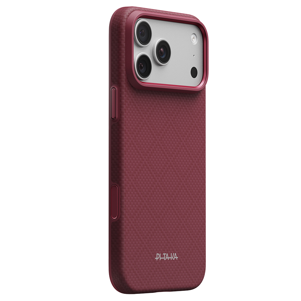 Apple iPhone 18 Pro Max Kılıf M-safe Şarj Özellikli Aramid Karbon Fiber Pitaka Argyle Serisi Summa Kapak - 1