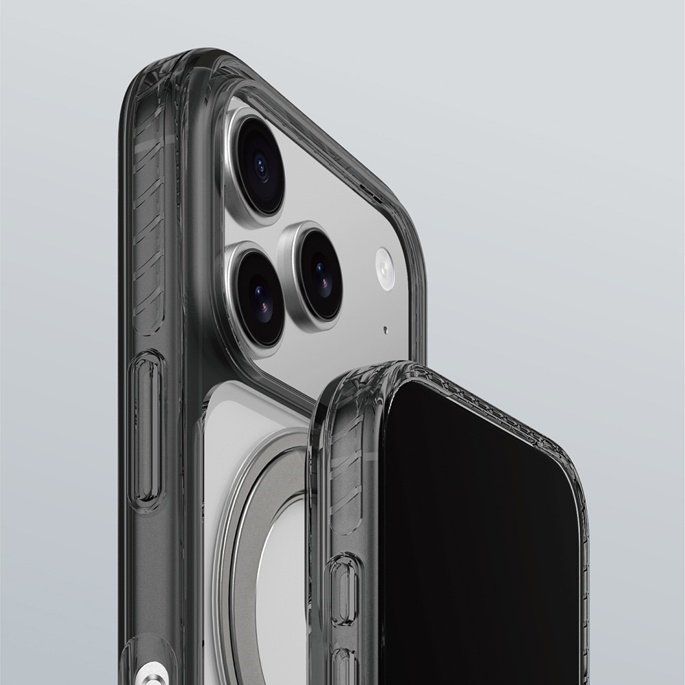 Apple iPhone 17 Pro Uyumlu Kılıf M-Safe Şarj Özellikli Airbag Tasarımlı Standlı AmazingThing Titan Pro MagSpin Kapak - 25