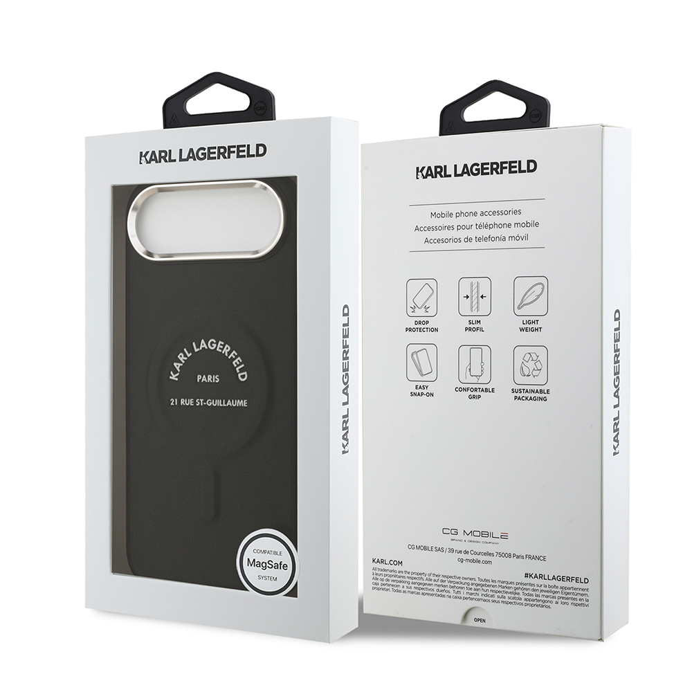 Apple iPhone 17 Air Uyumlu Kılıf Karl Lagerfeld Orjinal Lisanslı M-safe Şarj Özellikli Metal Kamera ve Buton Tasarımlı Paris RSG PU Deri Kapak - 7