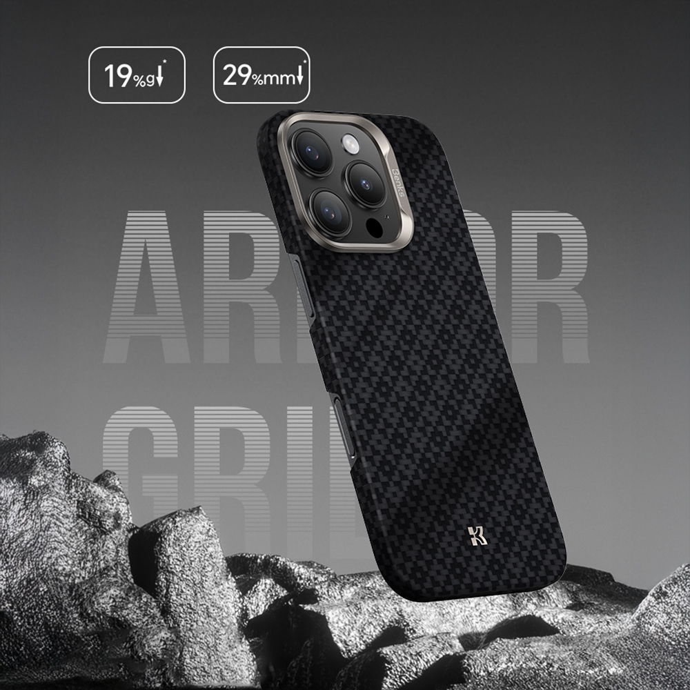 Apple iPhone 16 Pro Max Uyumlu Kılıf M-Safe Şarj Özellikli Benks ArmorAir ArmorGrid Serisi Kevlar Kapak - 8