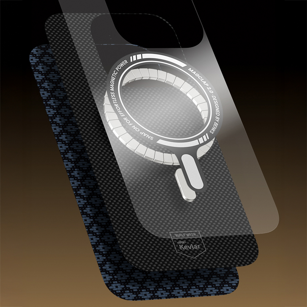 Apple iPhone 16 Pro Max Uyumlu Kılıf M-Safe Şarj Özellikli Benks ArmorAir ArmorGrid Serisi Kevlar Kapak - 13