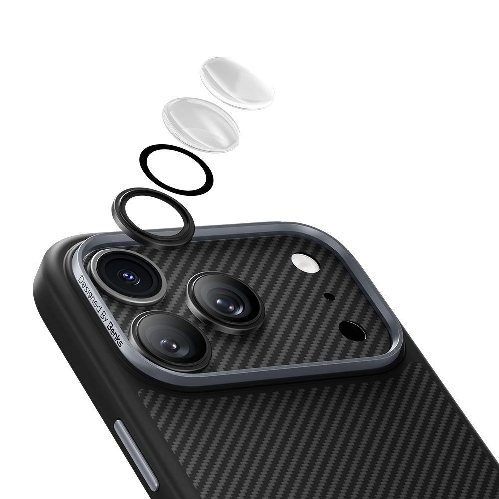 Apple iPhone 17 Pro Max Uyumlu Benks ArmorWarrior Serisi 600D Kevlar Kamera Lens Koruyucu - 7