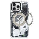 Apple iPhone 15 Pro Max Uyumlu Kılıf Magsafe Şarj Özellikli YoungKit 360° Standlı Starship Serisi Kapak - 2