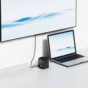 Wiwu Wi-W025 9in1 Magsafe Şarj Özellikli Type-C Hub PD 100W USB 3.0 SD/TF HDMI RJ45 - 9