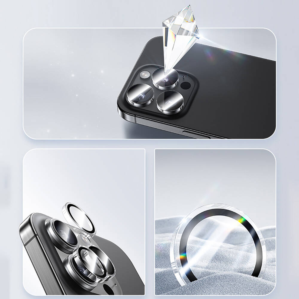 Apple iPhone 16 Pro Benks AR Glass Warrior Transparan Premium Cam Kamera Lens Koruyucu - 4