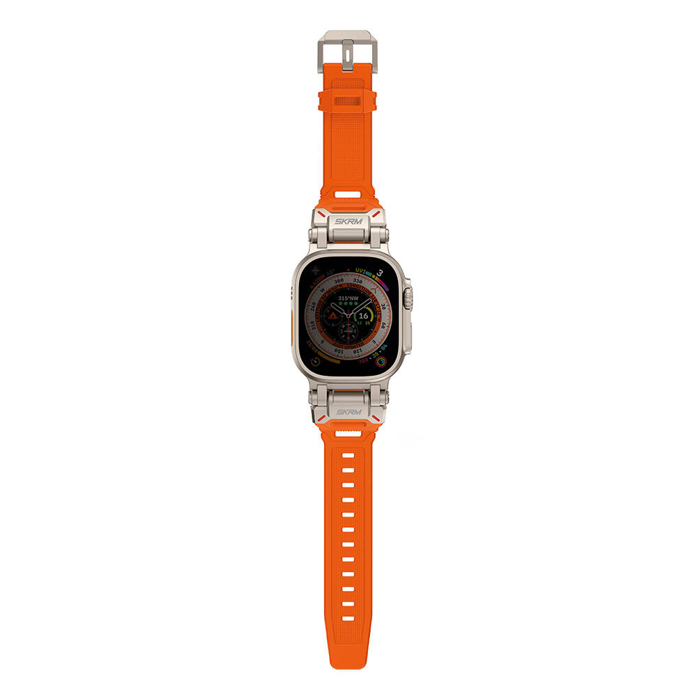 Apple Watch Ultra 49mm Uyumlu SkinArma Titon Serisi Hava Alabilen Delikli Silikon Kordon - 5