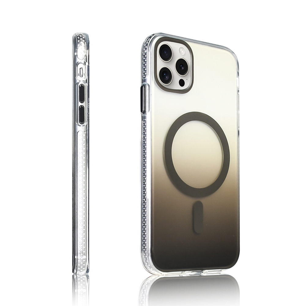 Apple iPhone 15 Pro Max Uyumlu Kılıf M-safe Şarj Özellikli Transparan Renk Geçişli Zore Toros Kapak - 10