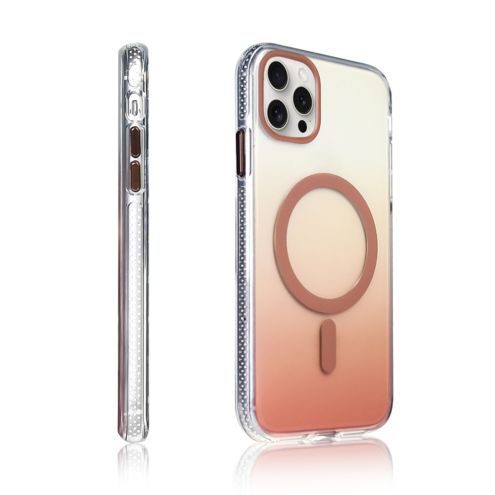 Apple iPhone 15 Pro Max Uyumlu Kılıf M-safe Şarj Özellikli Transparan Renk Geçişli Zore Toros Kapak - 13