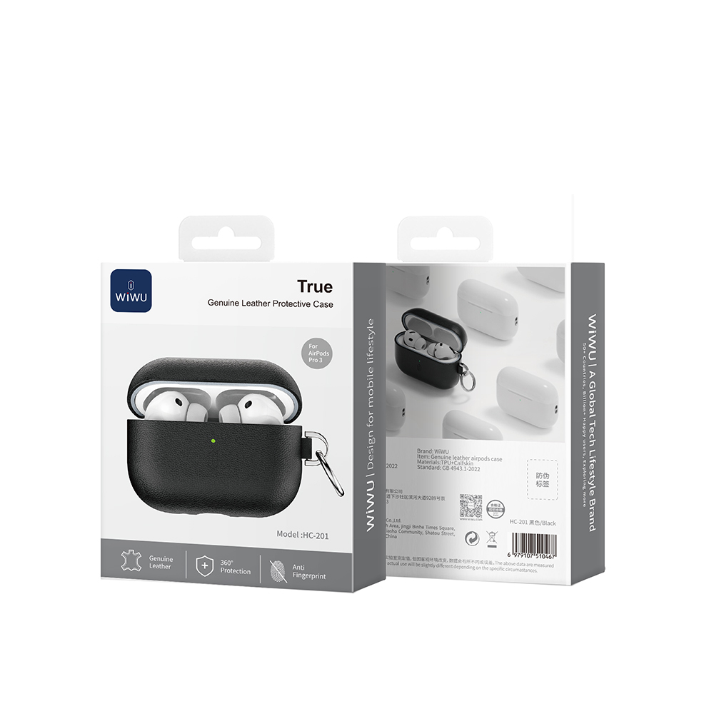 Apple AirPods Pro 3 Wiwu HC-201 Parmak İzi Bırakmayan Deri Kılıf - 11