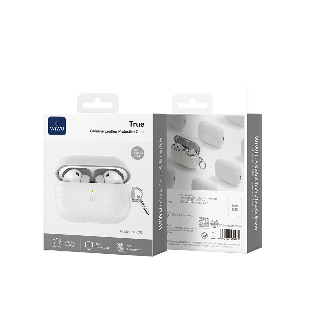 Apple AirPods Pro 3 Wiwu HC-201 Parmak İzi Bırakmayan Deri Kılıf - 12