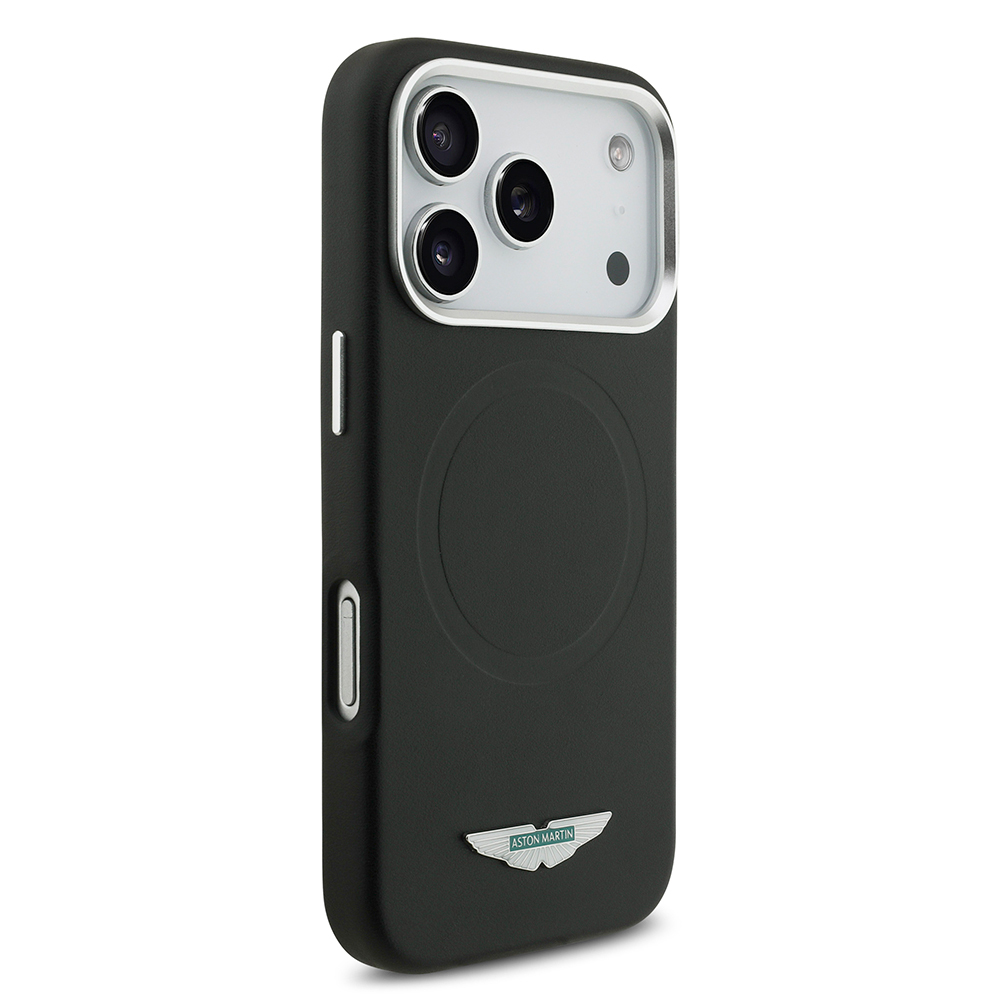 Apple iPhone 17 Pro Uyumlu Kılıf Aston Martin Orjinal Lisanslı M-safe Şarj Özellikli Metal Logolu PU Deri Kapak - 3